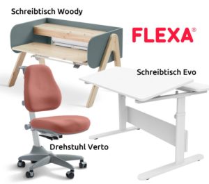 Flexa Schreibtische und Drehstuhl Verto