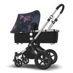 Bugaboo Cameleon 3 Plus mit alufarbenem Rahmen, schwarzem Bezug für die Babywanne und Verdeck im Dessin Birds Bugaboo Cameleon 3 Plus mit alufarbenem Rahmen, schwarzem Bezug für die Babywanne und Verdeck im Dessin Birds