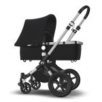 Bugaboo Cameleon 3 Plus mit alufarbenem Rahmen, schwarzem Bezug für die Babywanne und Verdeck in Black Bugaboo Cameleon 3 Plus mit alufarbenem Rahmen, schwarzem Bezug für die Babywanne und Verdeck in Black