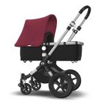 Bugaboo Cameleon 3 Plus mit alufarbenem Rahmen, schwarzem Bezug für die Babywanne und Verdeck in Ruby Red Bugaboo Cameleon 3 Plus mit alufarbenem Rahmen, schwarzem Bezug für die Babywanne und Verdeck in Ruby Red